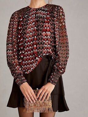 Anthropologie Bl^nk London sequin embellished blouse